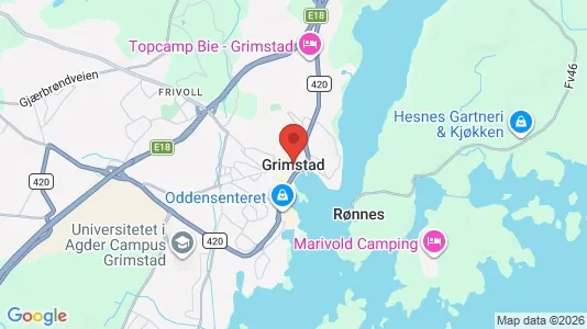 Houses for rent i Grimstad - kort over placeringen