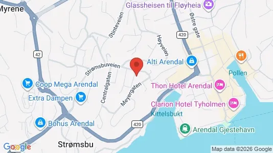 Apartments for rent i Arendal - kort over placeringen