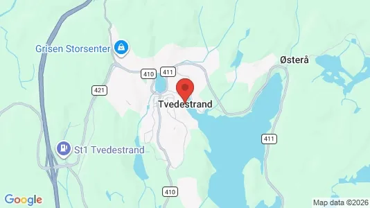 Houses for rent i Tvedestrand - kort over placeringen