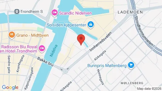 Apartments for rent i Trondheim Østbyen - kort over placeringen