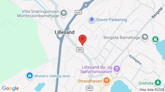 Apartments for rent i Lillesand - kort over placeringen