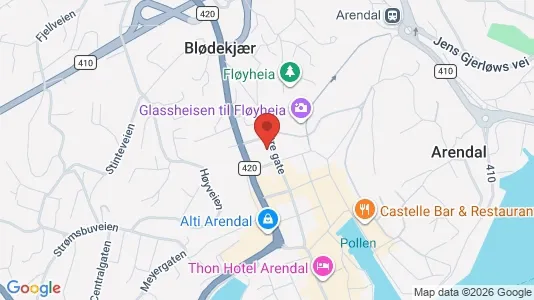 Apartments for rent i Arendal - kort over placeringen