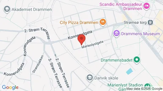 Rooms for rent i Drammen - kort over placeringen