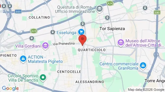 Apartments for rent i Roma Municipio V – Prenestino/Centocelle - kort over placeringen