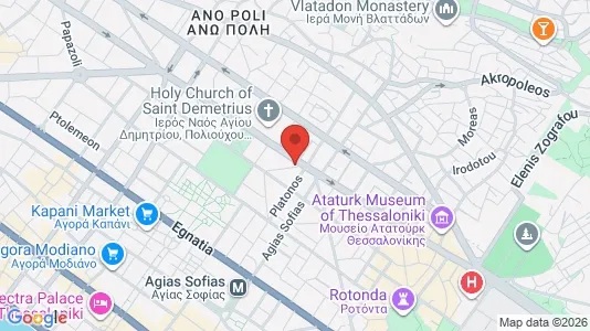 Apartments for rent i Thessaloniki - kort over placeringen
