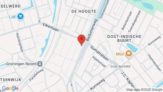 Apartments for rent i Groningen - kort over placeringen