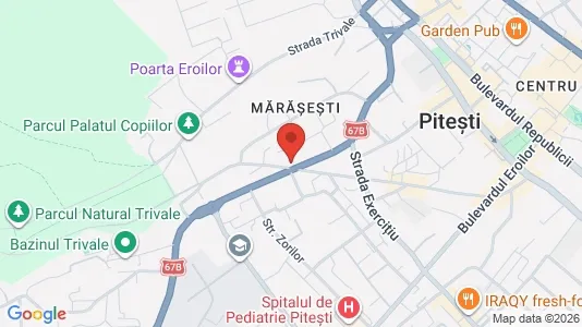 Apartments for rent i Piteşti - kort over placeringen