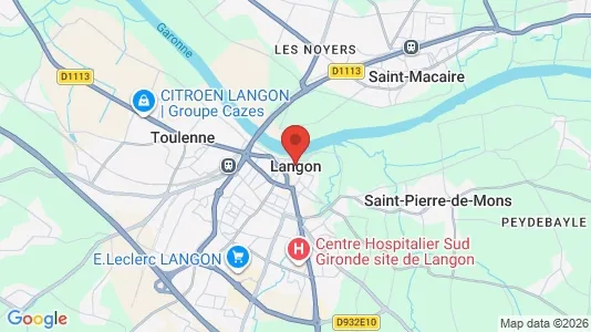 Apartments for rent i Langon - kort over placeringen