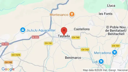 Houses for rent i Teulada - kort over placeringen