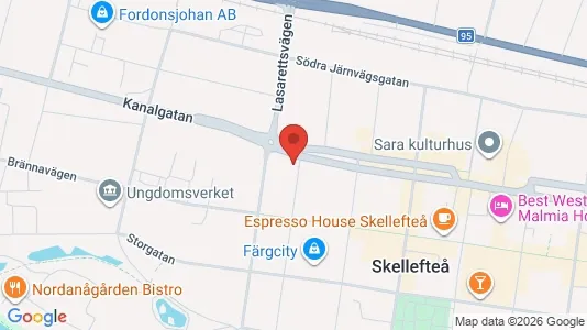 Apartments for rent i Skellefteå - kort over placeringen