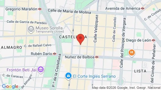 Apartments for rent i Madrid Salamanca - kort over placeringen