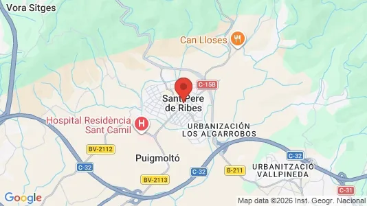 Houses for rent i Sant Pere de Ribes - kort over placeringen