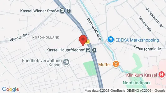 Apartments for rent i Kassel - kort over placeringen