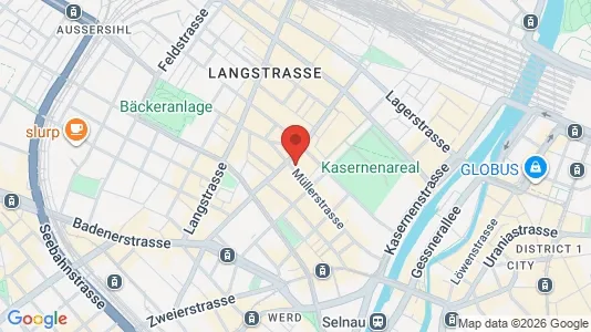 Apartments for rent i Zürich Distrikt 4  - Aussersihl - kort over placeringen