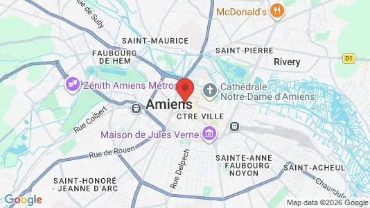 Apartments for rent i Amiens - kort over placeringen