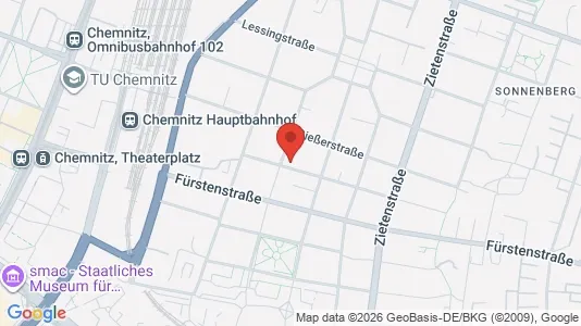 Apartments for rent i Chemnitz - kort over placeringen