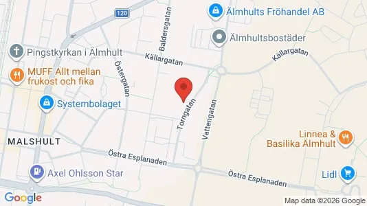 Apartments for rent i Älmhult - kort over placeringen