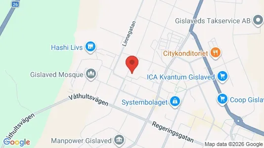 Apartments for rent i Gislaved - kort over placeringen