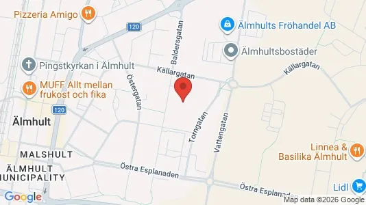 Apartments for rent i Älmhult - kort over placeringen