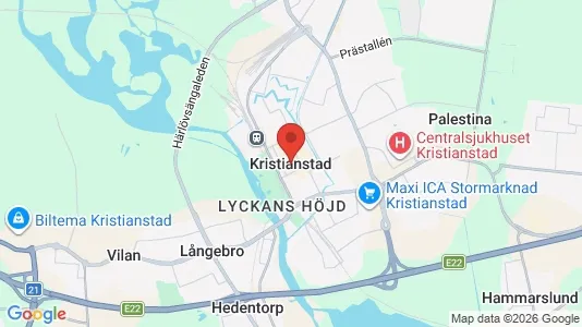 Houses for rent i Kristianstad - kort over placeringen