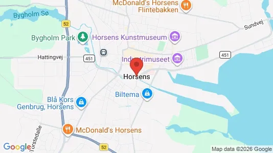 Apartments for rent i Horsens - kort over placeringen