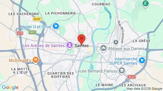 Apartments for rent i Saintes - kort over placeringen