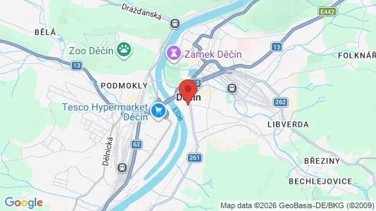 Apartments for rent i Děčín - kort over placeringen