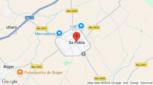 Houses for rent i Sa Pobla - kort over placeringen