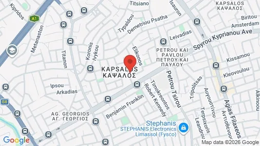 Apartments for rent i Limassol - kort over placeringen