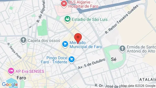 Apartments for rent i Faro - kort over placeringen