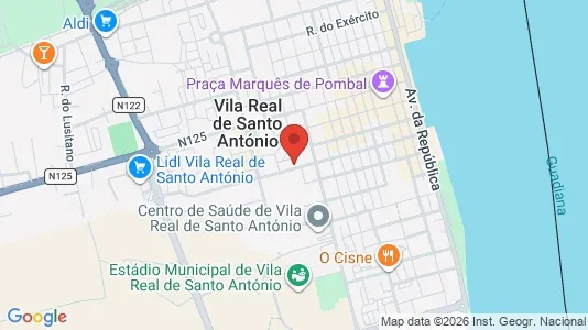 Apartments for rent i Vila Real de Santo António - kort over placeringen