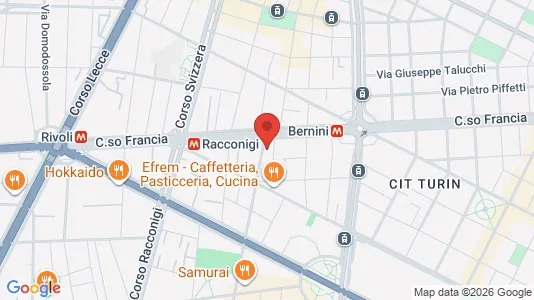 Apartments for rent i Turin - kort over placeringen