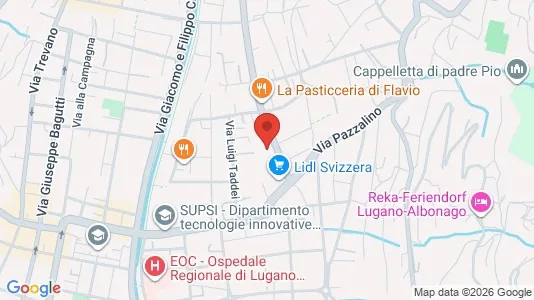 Apartments for rent i Lugano - kort over placeringen
