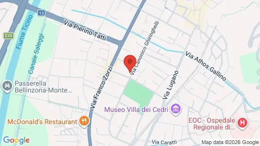 Apartments for rent i Bellinzona - kort over placeringen