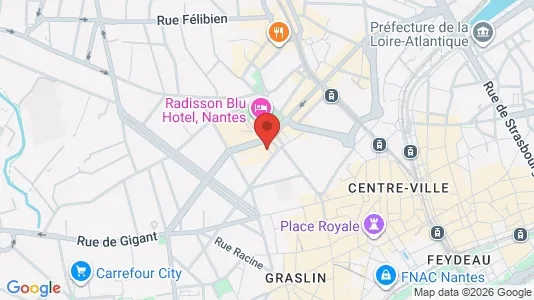 Apartments for rent i Nantes - kort over placeringen