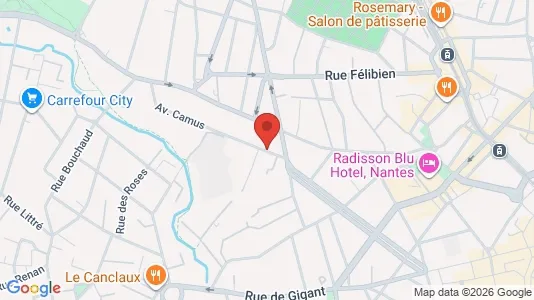 Apartments for rent i Nantes - kort over placeringen