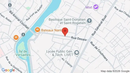 Apartments for rent i Nantes - kort over placeringen