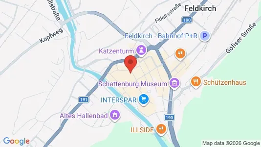 Apartments for rent i Feldkirch - kort over placeringen