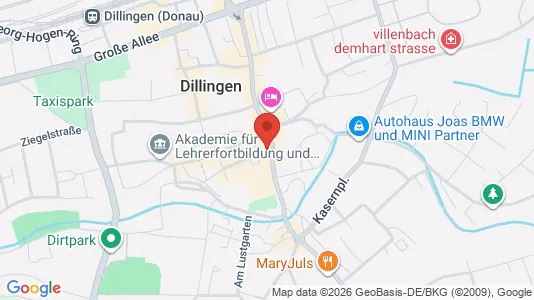 Apartments for rent i Dillingen an der Donau - kort over placeringen