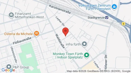 Apartments for rent i Fürth - kort over placeringen