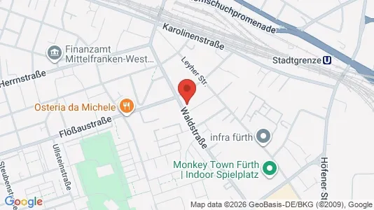 Apartments for rent i Fürth - kort over placeringen