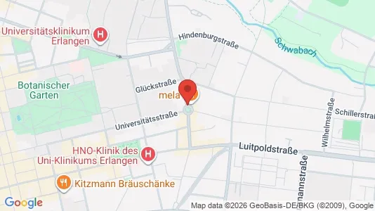 Apartments for rent i Erlangen - kort over placeringen