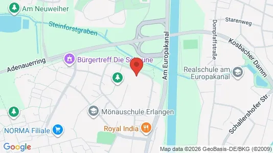 Apartments for rent i Erlangen - kort over placeringen