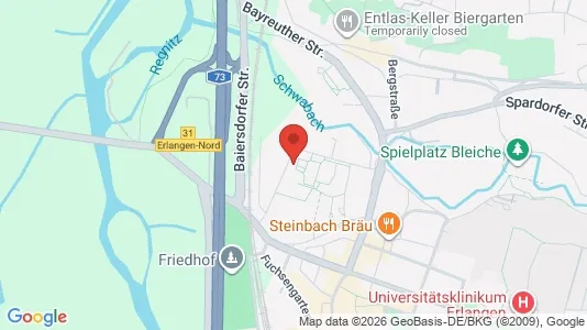 Apartments for rent i Erlangen - kort over placeringen