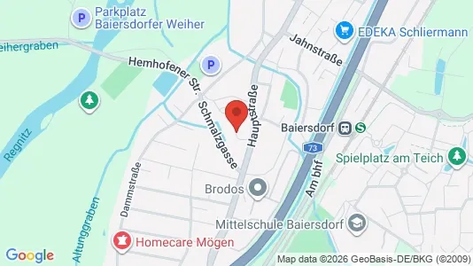 Apartments for rent i Erlangen-Höchstadt - kort over placeringen