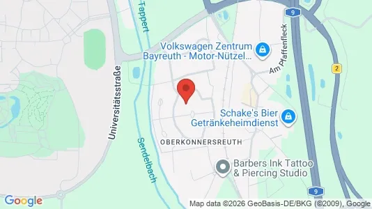 Apartments for rent i Bayreuth - kort over placeringen
