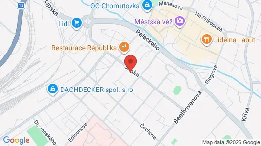 Apartments for rent i Chomutov - kort over placeringen