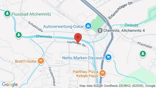 Apartments for rent i Chemnitz - kort over placeringen