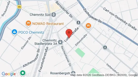 Apartments for rent i Chemnitz - kort over placeringen