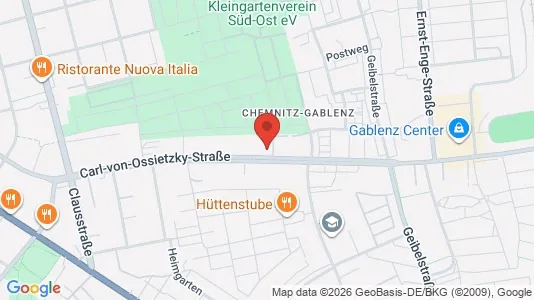 Apartments for rent i Chemnitz - kort over placeringen